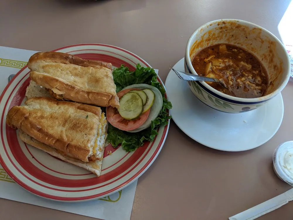 Fish Sandwich and I Believe Lasagna Soup