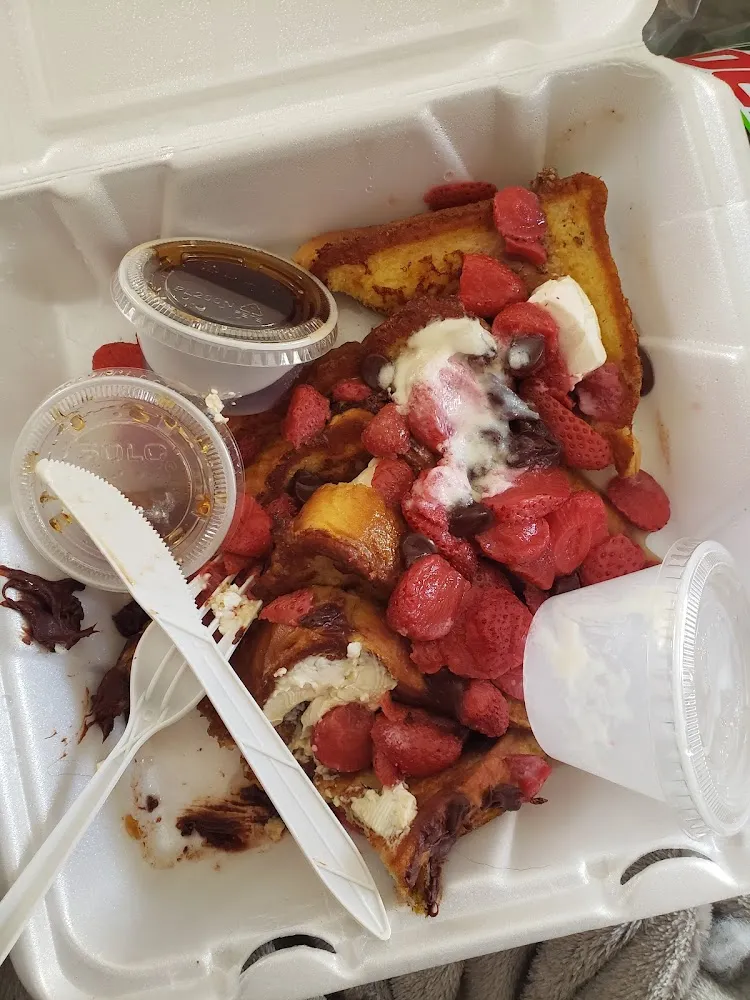 Strawberries and Cream Cheese Stuffed French Toast